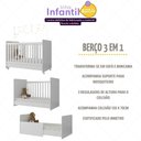 Ver imagem 5 de Berço Americano 3 em 1 com Colchão Incluso/rodízios e Guarda-roupa Pimpolho Multimóveis Branco