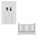 Ver imagem 6 de Berço Americano 3 em 1 com Colchão Incluso/rodízios e Guarda-roupa Pimpolho Multimóveis Branco