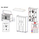 Ver imagem 3 de Berço Americano 3 em 1 com Colchão Incluso/rodízios e Guarda-roupa Pimpolho Multimóveis Branco