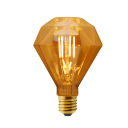 Kit Pendente Rústico Em Madeira Maciça De 1M Com Lâmpada Led Vintage Retro Diamante 4W Bocal E27 Luz - 3