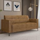 Ver imagem 1 de Sofá 2 Lugares 180cm Pés Metálicos Sallin Sintético Camel Z08 - Mpozenato