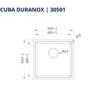 Ver imagem 2 de Cuba Inox quadrada 44x44 30501
