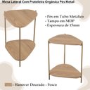 Ver imagem 3 de Mesa Lateral Organica Pe Metal Dourado Hanover 28016 Artesano