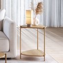 Ver imagem 6 de Mesa Lateral Organica Pe Metal Dourado Hanover 28016 Artesano