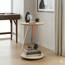 Ver imagem 1 de Mesinha Canto Lateral Decorativa Redonda Sofia Pés de Ferro