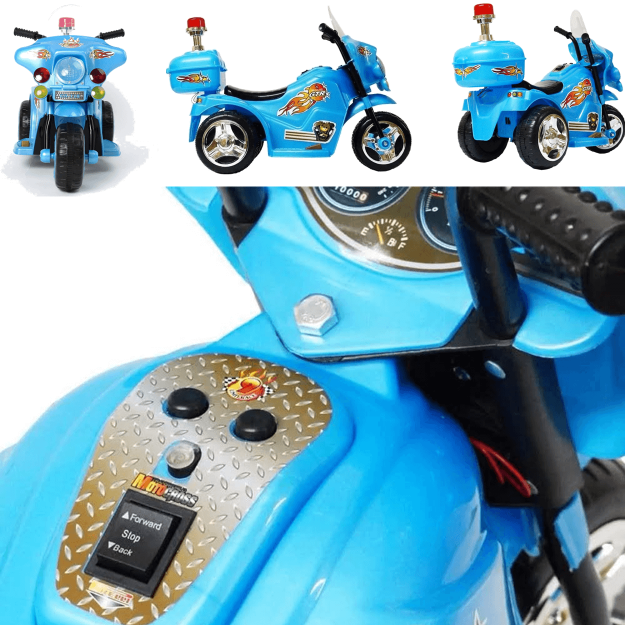 Mini Moto Eletrica 6v Infantil Xt3 Azul Menino Bandeirante