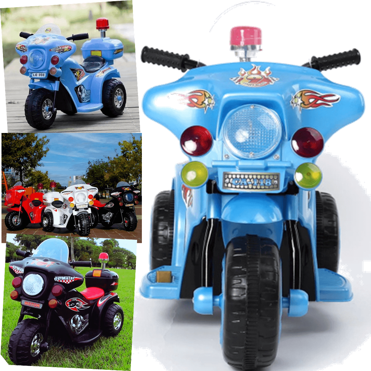 Mini Moto Elétrica Infantil Motorizada Triciclo Passeio 6V Street Azul