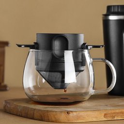 Mini Coador C Filtro de Café Individual Portátil Inox P Copo - 6