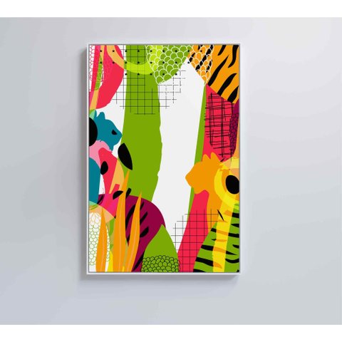Quadro Pintura Aquarela Tropical 1 - 120x80 Cm - Tecido Canvas