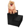 Escada Pet Cachorro e Gato Preto Veludo Almofadada 2 Degraus Isis Decor - 1