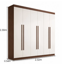 Ver imagem 2 de Guarda Roupa Monte Carlo 6 Portas 6 Gavetas - D'Doro Móveis:Castanho/Off