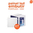 Ver imagem 2 de Kit C/ 10 Paineis Led Embutir 12w Quadrado - Fortled