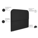 Ver imagem 4 de Cabeceira Estofada Cama Box Casal Alana140cm Linho:preto