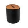 Potiche Com Tampa Madeira Natural Com Bowl Preto 21x22 Cm Badulaki - 1