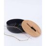 Potiche Com Tampa Madeira Natural Com Bowl Preto 21x22 Cm Badulaki - 9