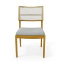 Ver imagem 4 de Kit com 6 Cadeiras Milena Madeira Maciça Assentos Estofados Encostos de Tela Sintética Linho Cinza 4