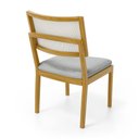 Ver imagem 5 de Kit com 6 Cadeiras Milena Madeira Maciça Assentos Estofados Encostos de Tela Sintética Linho Cinza 4