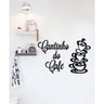 Adesivo Decorativo de Parede Frase Cantinho do Café Desenho Xícaras - 1