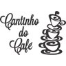Adesivo Decorativo de Parede Frase Cantinho do Café Desenho Xícaras - 2