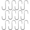 12 Ganchos Cromados Tipo S 2cm Schimitt para Barra Suporte de Utensílios Cozinha - 1