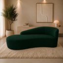 Ver imagem 1 de Sofá Divã Orgânico Charlotte Sala 160cm Bouclé Verde