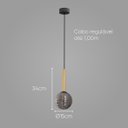 Ver imagem 2 de Pendente Eloa ZR136 Madeira Smoky Globo Vidro 15cm P/ G9 Starlux ST2603
