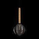 Ver imagem 4 de Pendente Eloa ZR136 Madeira Smoky Globo Vidro 15cm P/ G9 Starlux ST2603