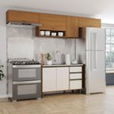 Ver imagem 1 de Cozinha Compacta Venaly 7 Portas 2 Gavetas 2 Prateleiras Cinamomo/Off White - Henn