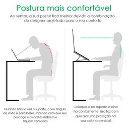 Suporte Notebook Netbook Dobrável Preto Home Office 7 Niveis - 8