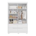 Ver imagem 5 de Guarda-Roupa Infantil 2 Portas de Correr e 4 Gavetas Sole Branco/Freijó