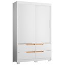 Ver mais imagens de Guarda-Roupa Infantil 2 Portas de Correr e 4 Gavetas Sole Branco/Freijó