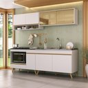 Ver imagem 1 de Armário de Cozinha Modulada Compacta 225cm com Balcão para Cooktop Veneza Multimóveis MP2265