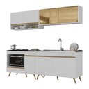 Ver imagem 2 de Armário de Cozinha Modulada Compacta 225cm com Balcão para Cooktop Veneza Multimóveis MP2265
