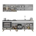 Ver imagem 5 de Armário de Cozinha Modulada Compacta 225cm com Balcão para Cooktop Veneza Multimóveis MP2265