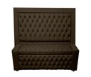 Ver imagem 1 de Kit Cabeceira De Cama Box e Calçadeira Baú Retro Capitonê Botão Encapados Queen 160 cm Suede Marrom