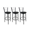 Ver imagem 1 de Kit 3 Banqueta Alta Preta Cozinha Gourmet Americana Balcão:preto