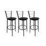Kit 3 Banqueta Alta Preta Cozinha Gourmet Americana Balcão:preto - 1