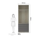 Ver imagem 3 de Guarda-roupa Solteiro Luciane 2 Portas 4 Gavetas Prime Plus 90 Cm