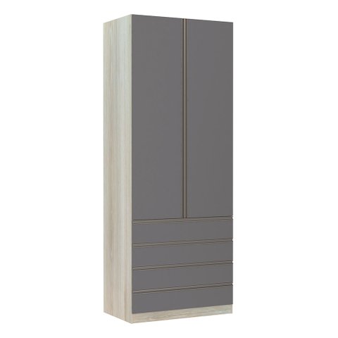 Guarda-roupa Solteiro Luciane 2 Portas 4 Gavetas Prime Plus 90 Cm
