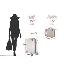 Kit Mala Rígida 360° Bordo com Tsa Mais Frasqueira - Gladiador Wide E1 Cor: Cinza - 11