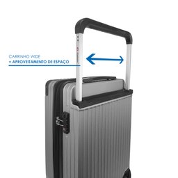 Kit Mala Rígida 360° Bordo com Tsa Mais Frasqueira - Gladiador Wide E1 Cor: Cinza - 8