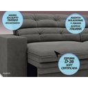 Ver imagem 2 de Sofá Pegasus 2,50m Assento Retrátil e Reclinável Velosuede - Netsofas - Cinza