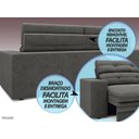 Ver imagem 7 de Sofá Pegasus 2,50m Assento Retrátil e Reclinável Velosuede - Netsofas - Cinza