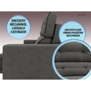 Ver imagem 6 de Sofá Pegasus 2,50m Assento Retrátil e Reclinável Velosuede - Netsofas - Cinza