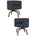 Ver imagem 1 de Kit 2 Poltronas Base Ka Madeira Betina C-465 Linho Chumbo