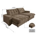 Ver imagem 3 de Sofá Califórnia Retrátil e Reclinável 3 Lugares 2,10m com Molas Ensacadas e Pillow Castor