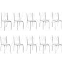 Ver imagem 1 de Kit 10 Cadeiras Nanda Cromada Corino Branco