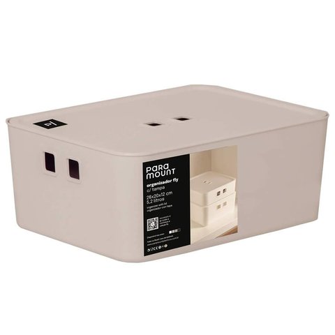 Organizador C/ Tampa 26x20x12 Cm Fly 5,2 Lts Creme Paramount