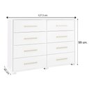 Ver imagem 4 de Cômoda Para Quarto 8 Gavetas Lis F08 Branco - Mpozenato