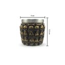 Ver imagem 4 de Kit 4 Copos Shot Dose Colecionável Decorativo Em Aço Inox Resina Para Tequila Whisky Vodka Cor: Escu